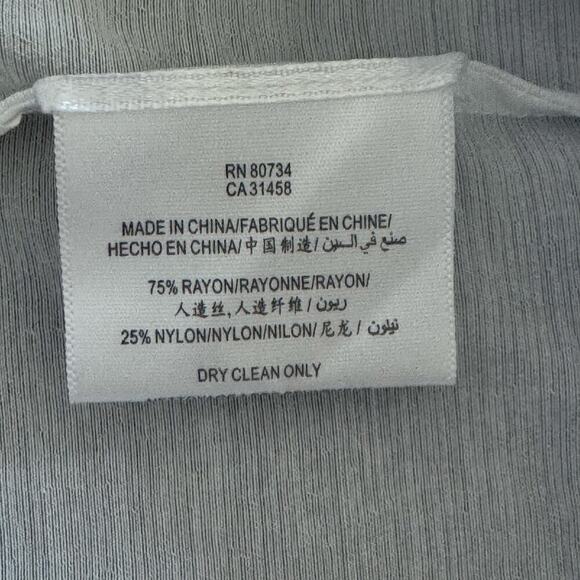 BCBG MAXAZARIA White Linen Neutral Embellishments Tank Top Blouse Women’s Sz L - Picture 7 of 9